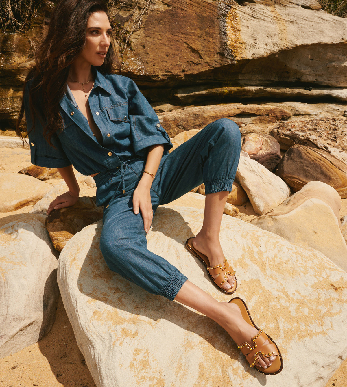 Thea Flat Sandals by Sempre Di