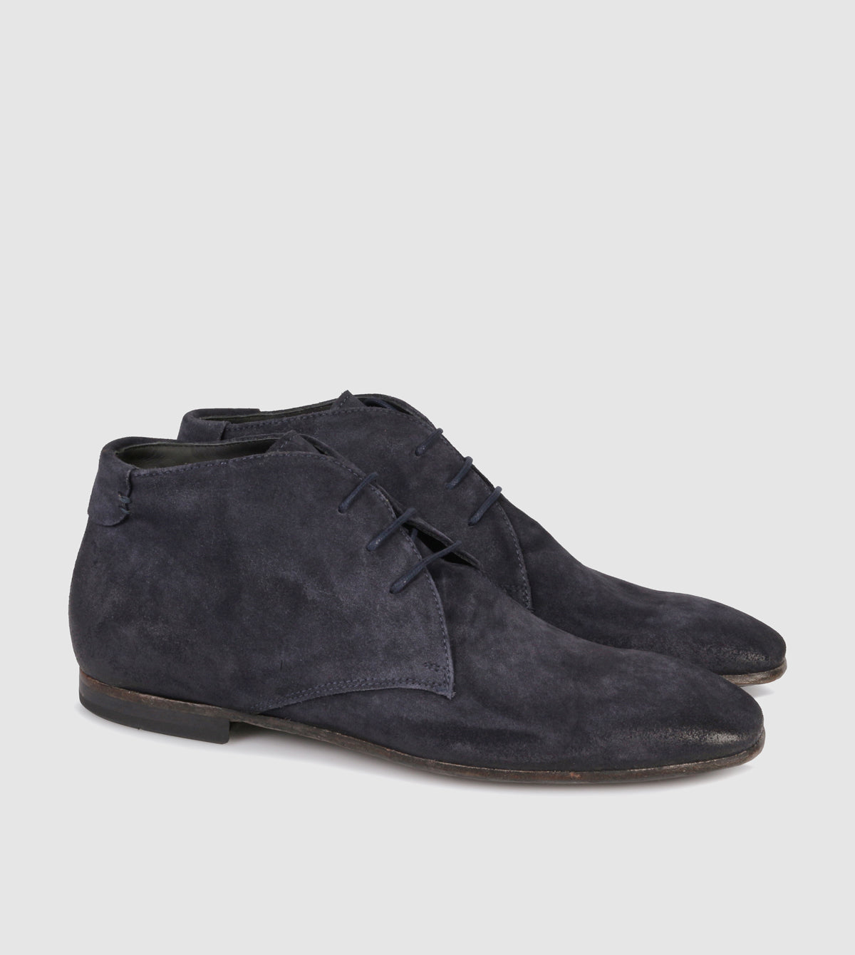 Navy Suede Lace Up Boot